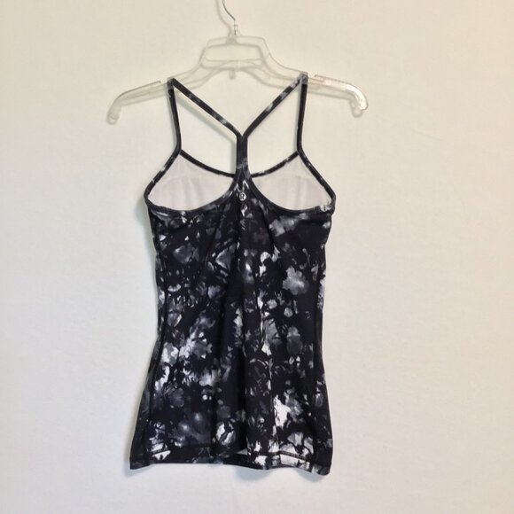Lululemon Power Y Tank (Luon) Dusk Dye White Black Size 4 - Picture 8 of 11